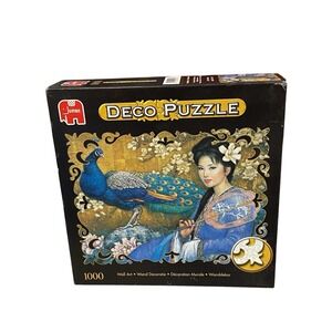 Jumbo Deco Puzzle 01947 Peacock Lady 1000 Piece Jigsaw Complete Wall Art